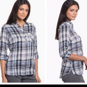 KUHL Plaid Women's Top Sail Blue Size Medium